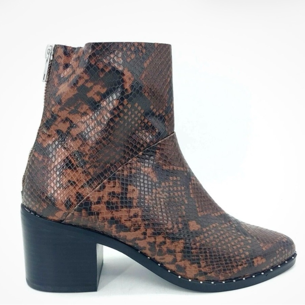 TREASURE & BOND 5.5 Farrah Snakeskin Ankle Boot 2.5” Zip Heel
